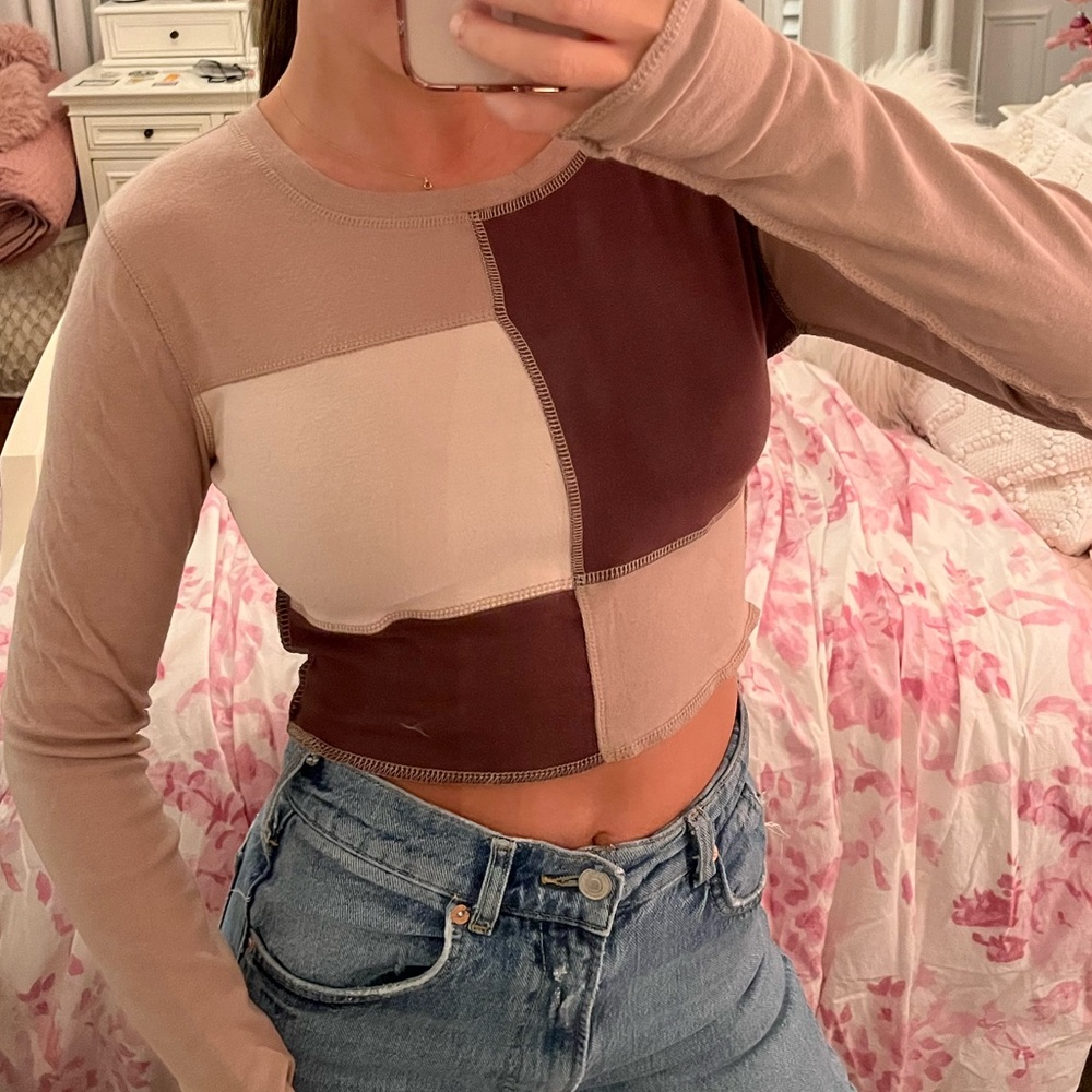Garage Brown Patchwork Longsleeve